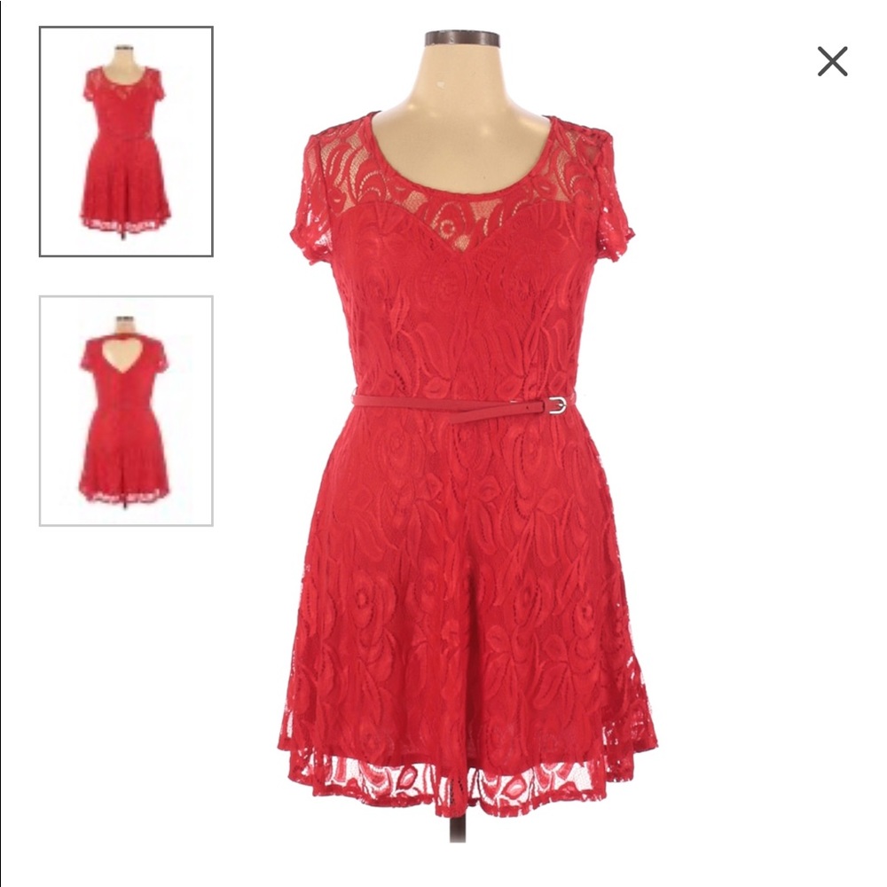Sweetheart Red Heart A Line Dress